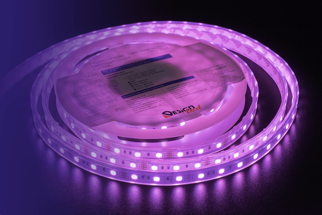 Лента светодиодная LUX5050 60LED/м 14,4Вт/м 12В IP65 Цвет:RGB (K) (1метр) SWG